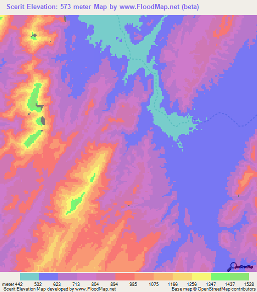 Scerit,Eritrea Elevation Map