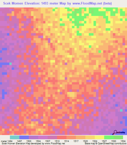 Scek Momen,Ethiopia Elevation Map