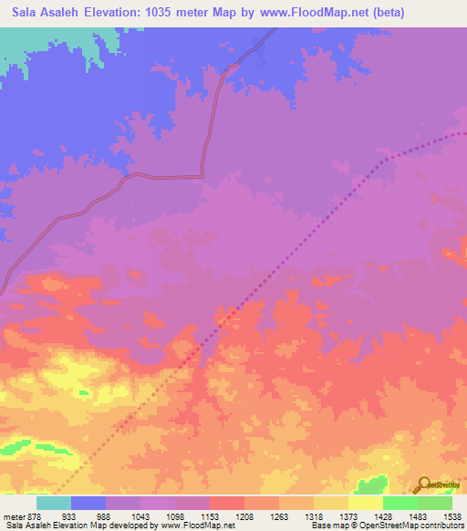 Sala Asaleh,Ethiopia Elevation Map