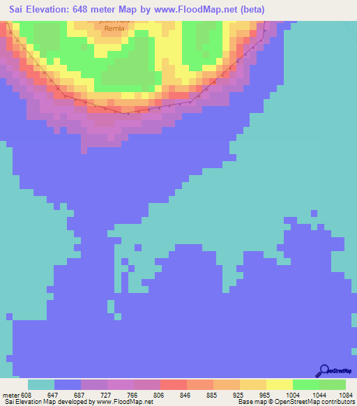 Sai,Ethiopia Elevation Map