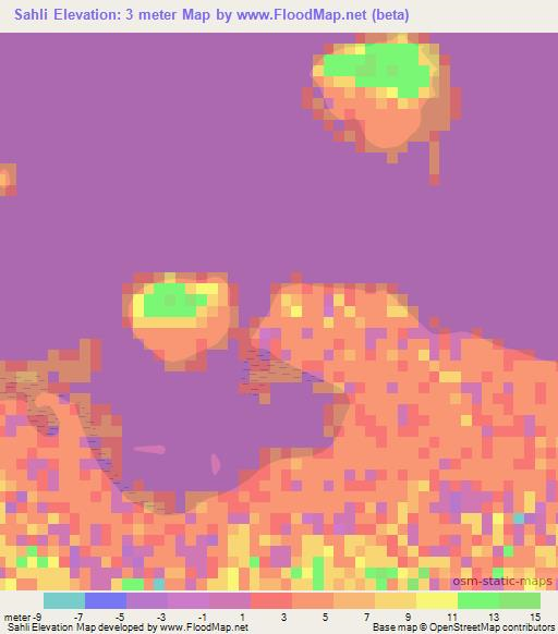 Sahli,Eritrea Elevation Map