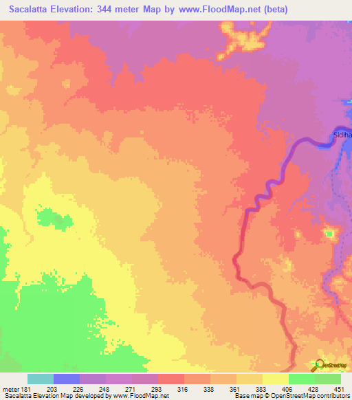 Sacalatta,Eritrea Elevation Map