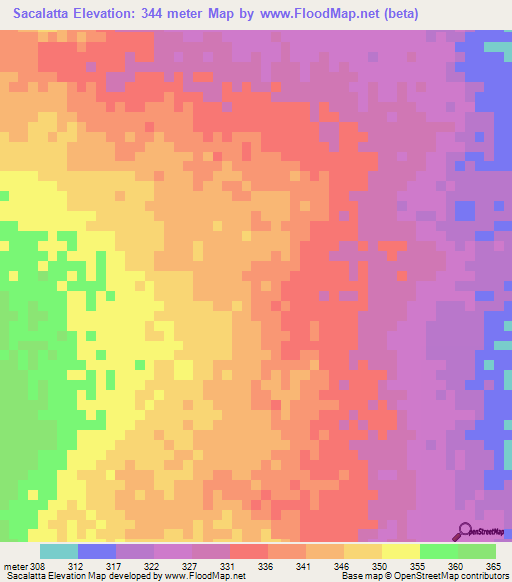 Sacalatta,Eritrea Elevation Map