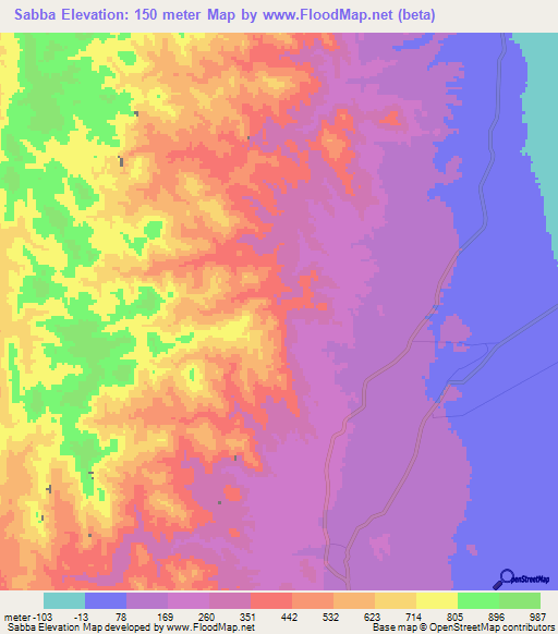 Sabba,Ethiopia Elevation Map