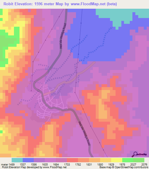 Robit,Ethiopia Elevation Map