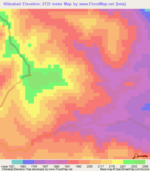 Kifarabad,Iran Elevation Map