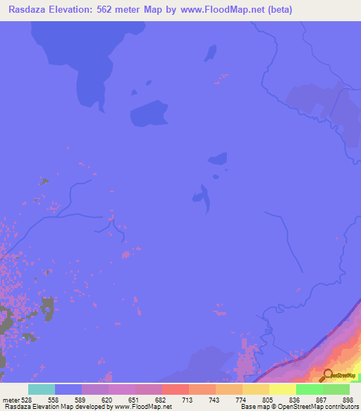 Rasdaza,Ethiopia Elevation Map