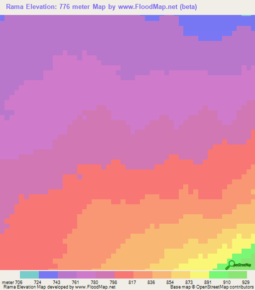 Rama,Ethiopia Elevation Map
