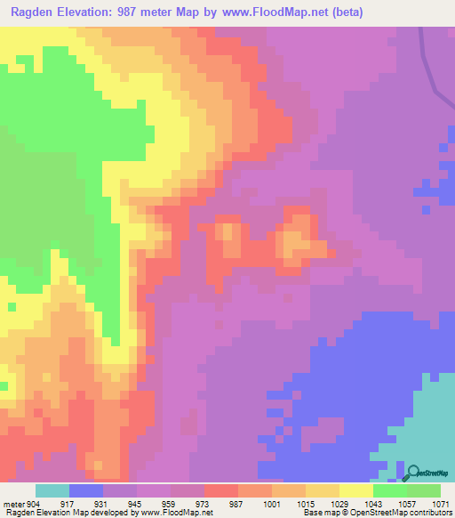 Ragden,Ethiopia Elevation Map