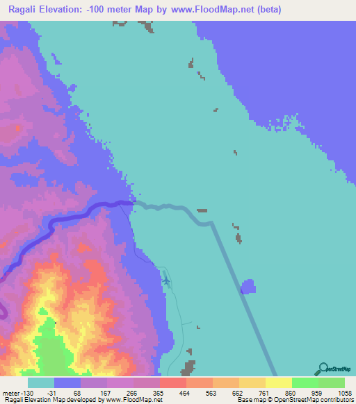 Ragali,Eritrea Elevation Map