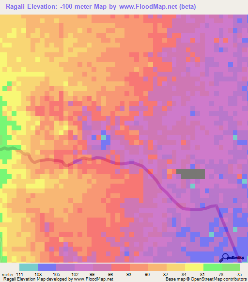 Ragali,Eritrea Elevation Map