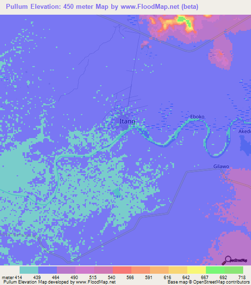 Pullum,Ethiopia Elevation Map