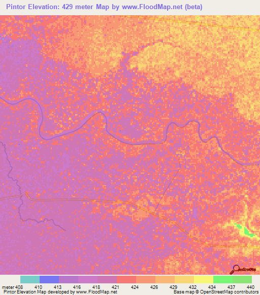 Pintor,Ethiopia Elevation Map