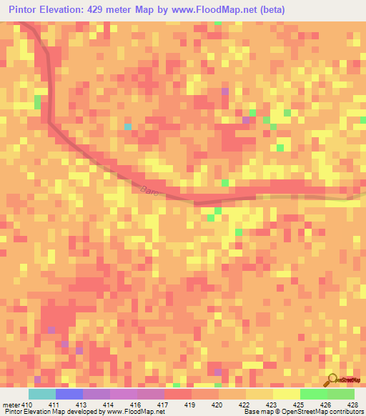 Pintor,Ethiopia Elevation Map