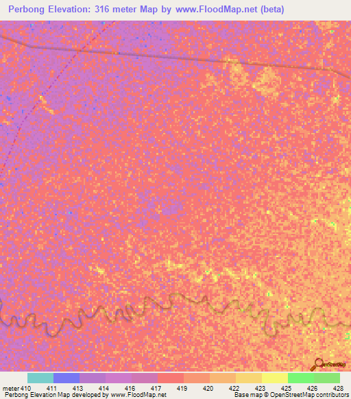 Perbong,Ethiopia Elevation Map