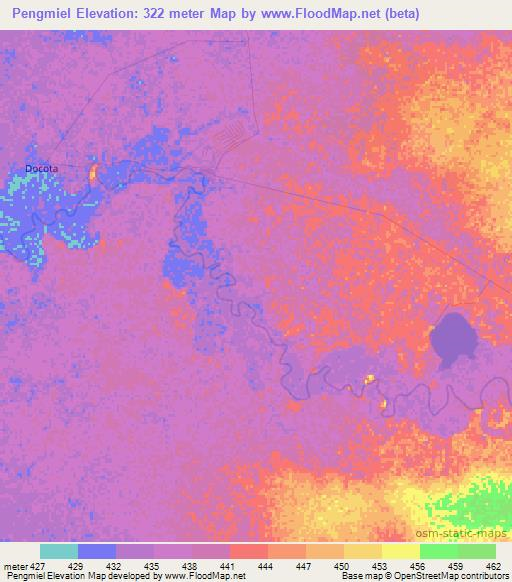 Pengmiel,Ethiopia Elevation Map