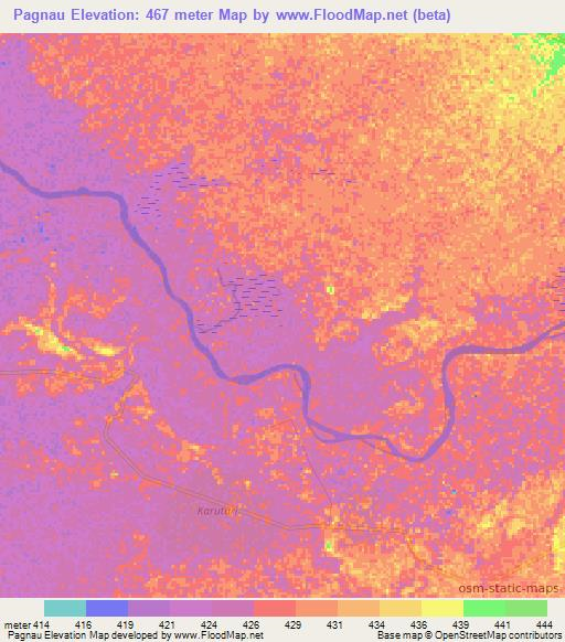 Pagnau,Ethiopia Elevation Map