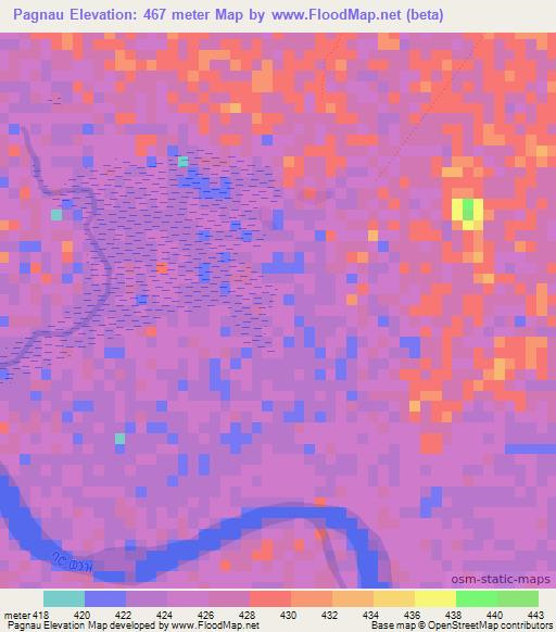 Pagnau,Ethiopia Elevation Map