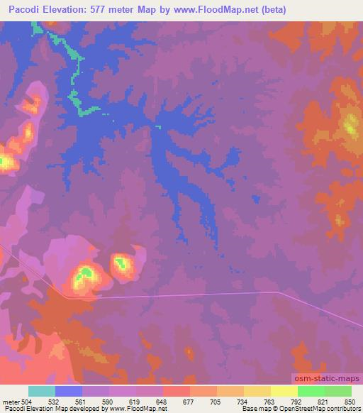 Pacodi,Ethiopia Elevation Map