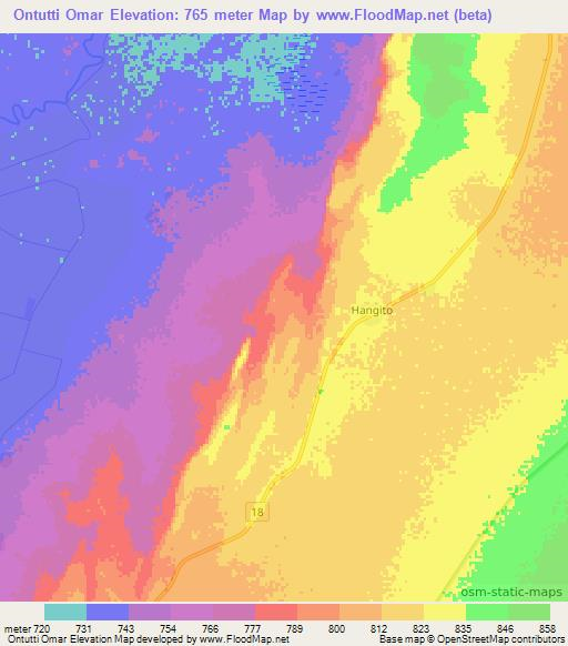 Ontutti Omar,Ethiopia Elevation Map