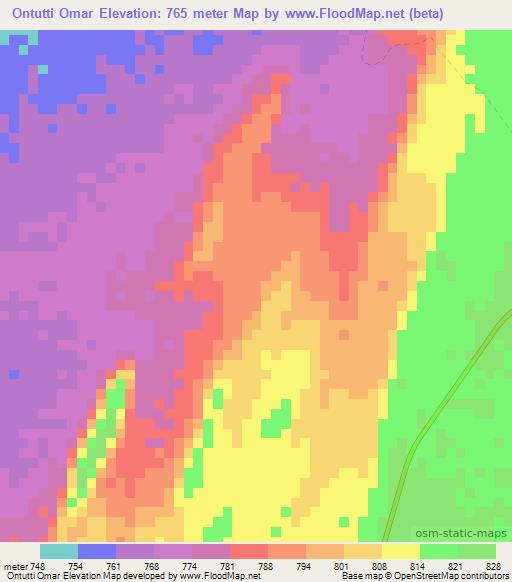 Ontutti Omar,Ethiopia Elevation Map