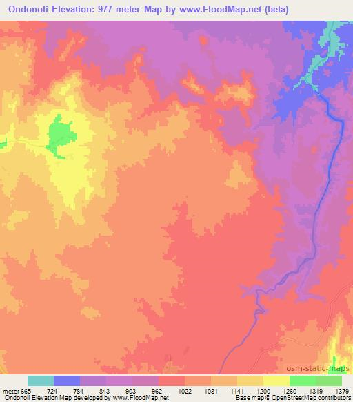 Ondonoli,Ethiopia Elevation Map