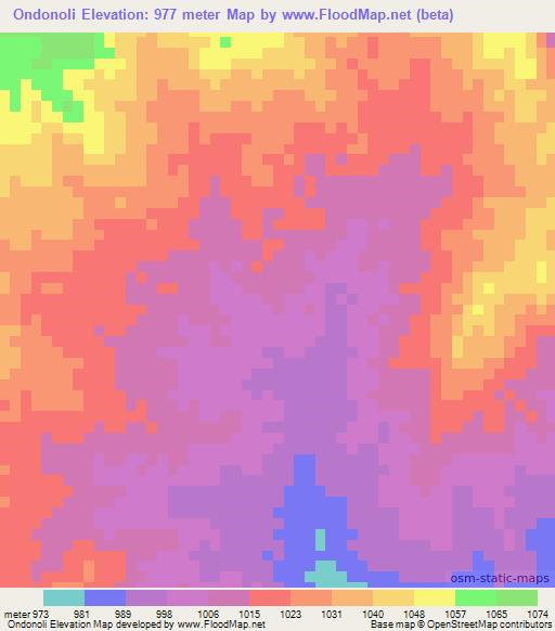 Ondonoli,Ethiopia Elevation Map
