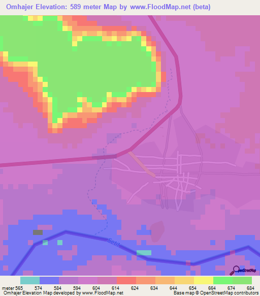 Omhajer,Eritrea Elevation Map