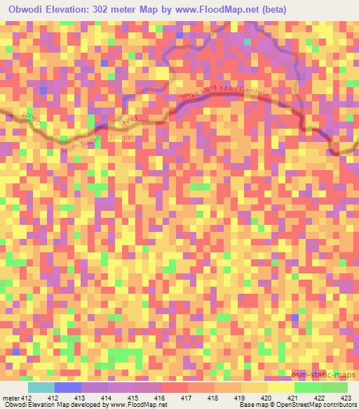 Obwodi,Ethiopia Elevation Map