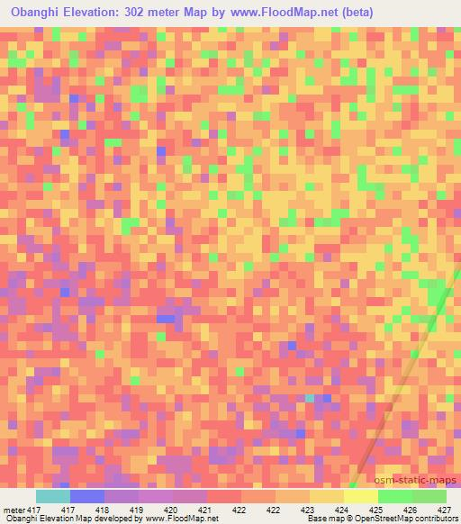 Obanghi,Ethiopia Elevation Map