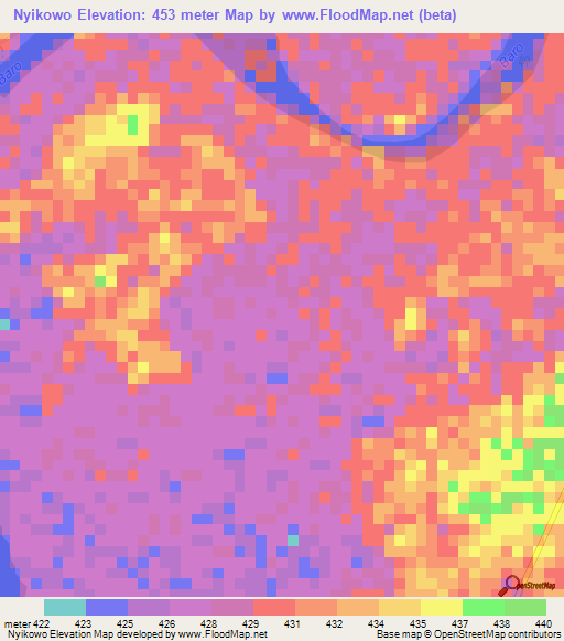 Nyikowo,Ethiopia Elevation Map