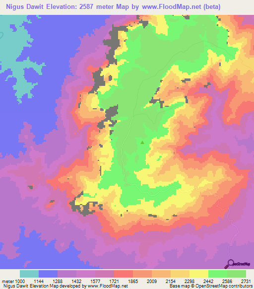 Nigus Dawit,Ethiopia Elevation Map