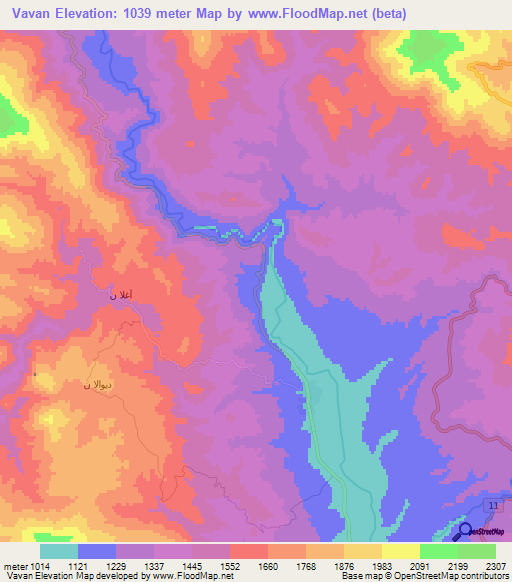 Vavan,Iran Elevation Map