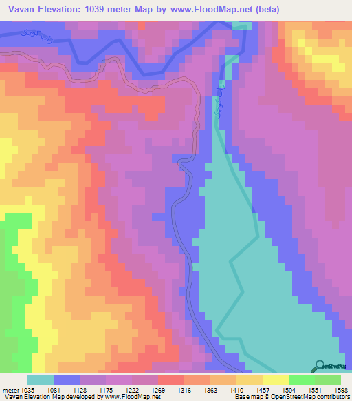Vavan,Iran Elevation Map
