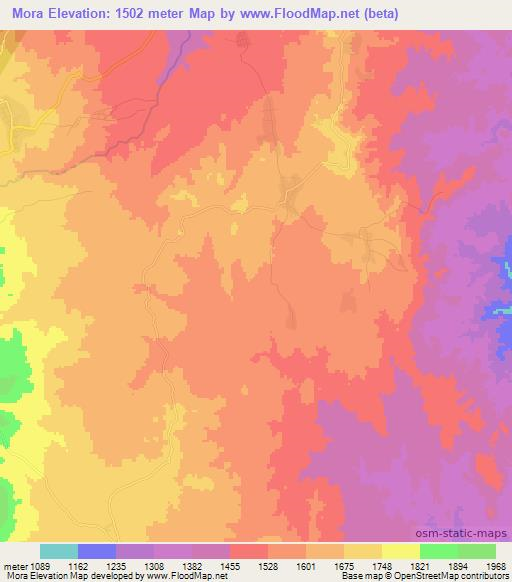 Mora,Ethiopia Elevation Map