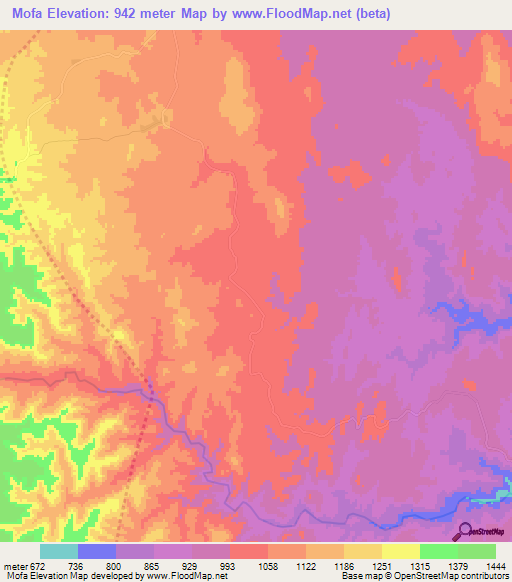 Mofa,Ethiopia Elevation Map