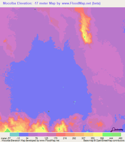Mocolba,Eritrea Elevation Map