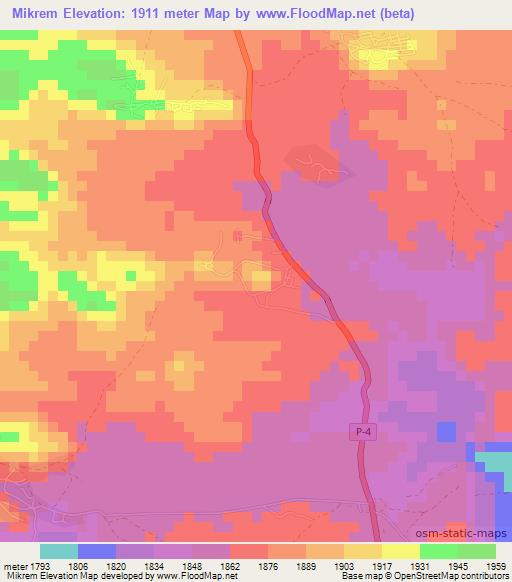 Mikrem,Eritrea Elevation Map