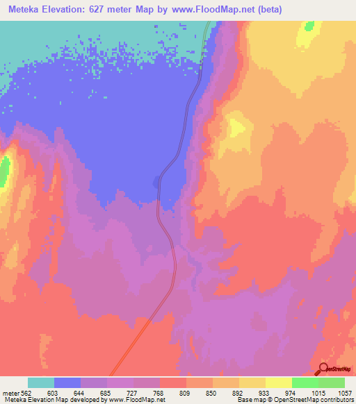 Meteka,Ethiopia Elevation Map