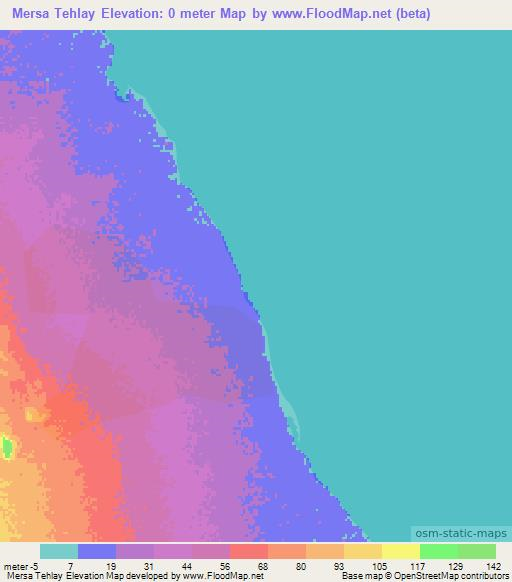 Mersa Tehlay,Eritrea Elevation Map