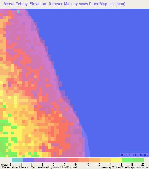 Mersa Tehlay,Eritrea Elevation Map