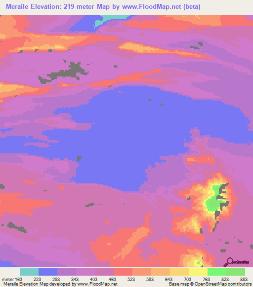 Meraile,Ethiopia Elevation Map