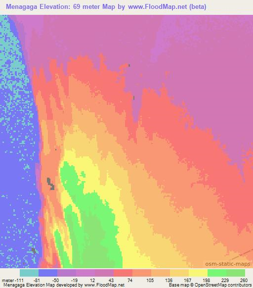 Menagaga,Ethiopia Elevation Map