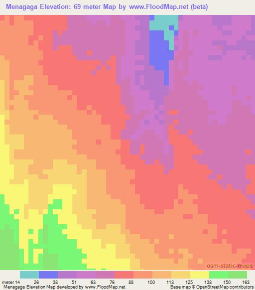 Menagaga,Ethiopia Elevation Map