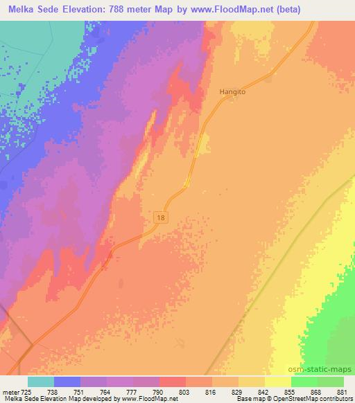 Melka Sede,Ethiopia Elevation Map