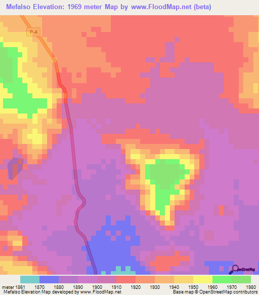 Mefalso,Eritrea Elevation Map