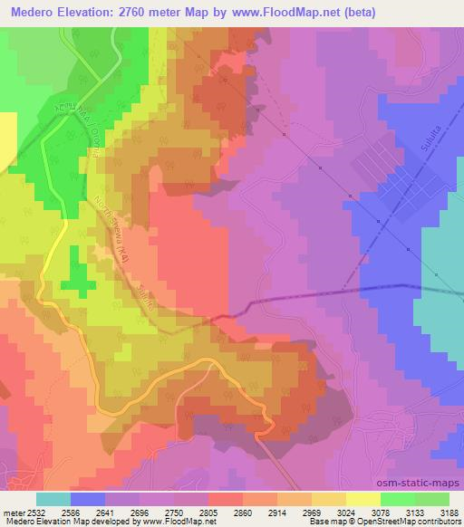 Medero,Ethiopia Elevation Map