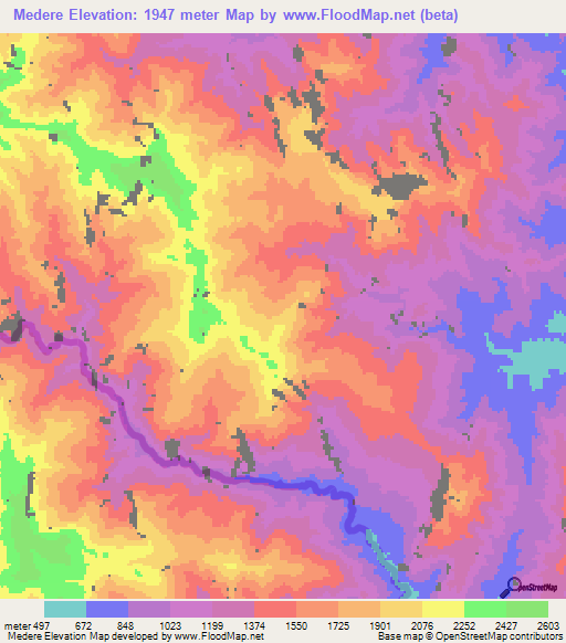 Medere,Eritrea Elevation Map