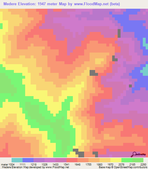 Medere,Eritrea Elevation Map