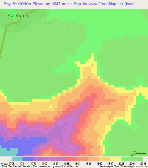May Mech'ek'at,Eritrea Elevation Map